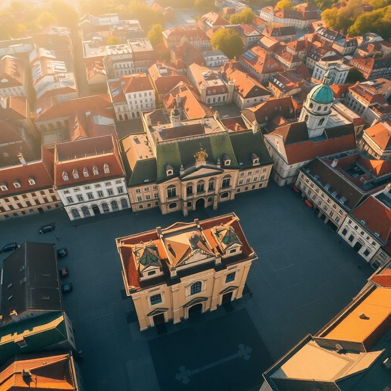 Historické náměstí v Olomouci v teplém ranním světle
